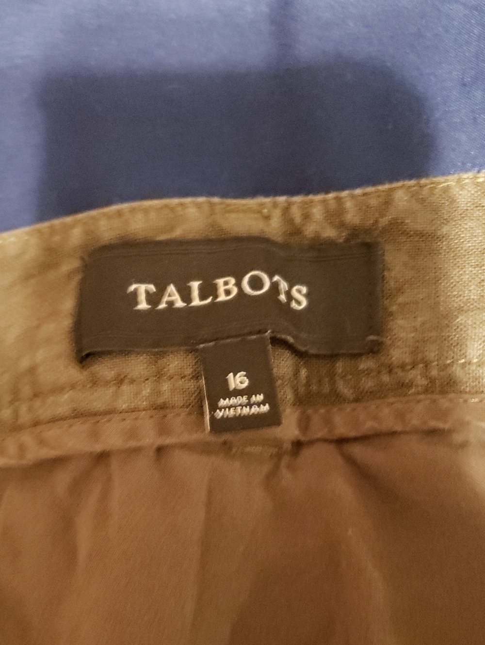 Talbots Brown Chinos with Black Label